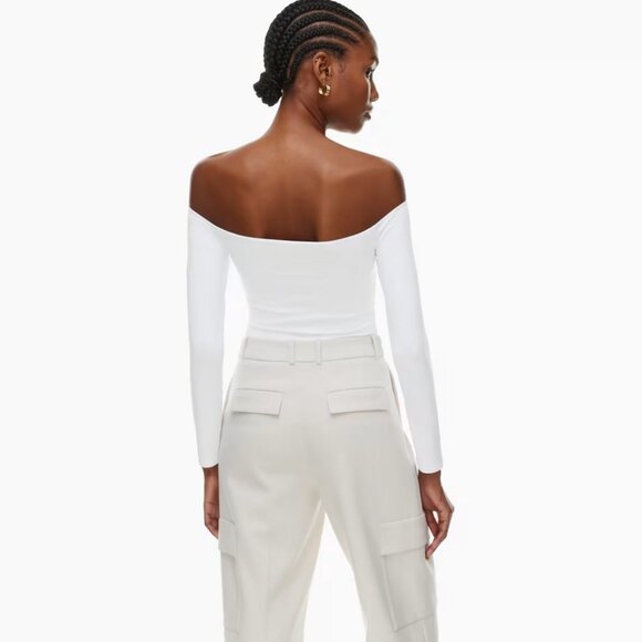 Aritzia off the shoulder contour long sleeve top sz M white - Picture 4 of 5